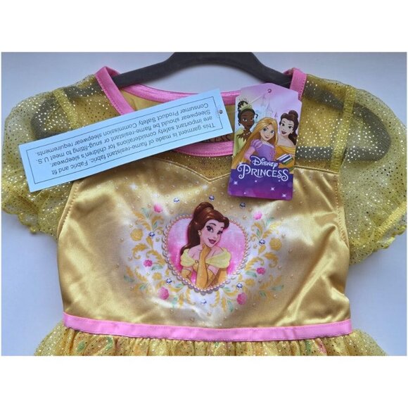 NEW Disney Princess Belle Short Sleeve Nightgown Pajama Size 4 - Picture 4 of 5